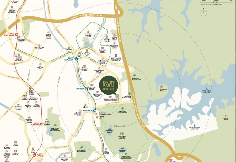 dairy farm residences location map